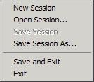 Menus File Menu The Admin Console allows you to save the contents of your server list in a session file. You can use multiple session files to easily group servers that are to be monitored.