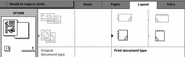 4 Press the function key above the display and select the 'Paper' section. [14] Paper section [14] Paper section Press the function key below the operator panel to set the following setting.