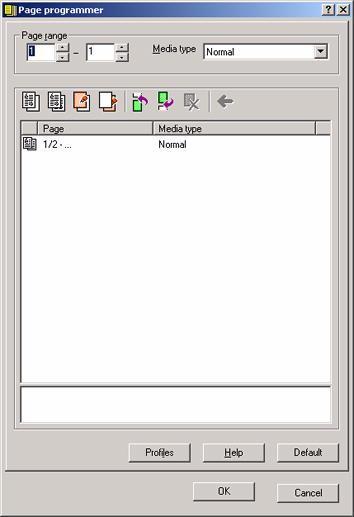 About the page programmer Introduction The Page programmer is available in the printer driver. This function enables you to describe the paper type for separate pages within one print job.