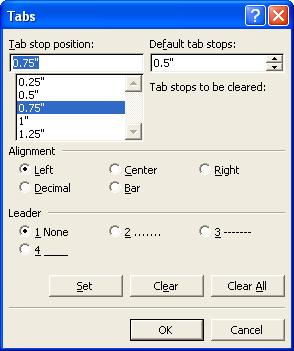 Deleting tabs 1 Take the INSERTION POINT to the paragraph whose tab settings are to be changed, or select the paragraphs whose tab settings are to be changed 2 Select Format 3 Select Tabs 4 Select