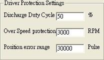 2.6.2 Driver Protection Settings Discharge Duty Cycle Default as 50% in regular condition.