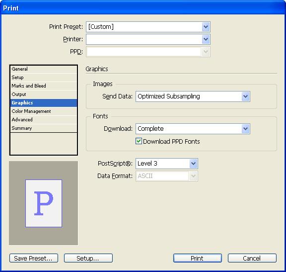 MANAGING COLOR IN PAGE LAYOUT APPLICATIONS 43 5 Select Graphics. Graphics options appear.