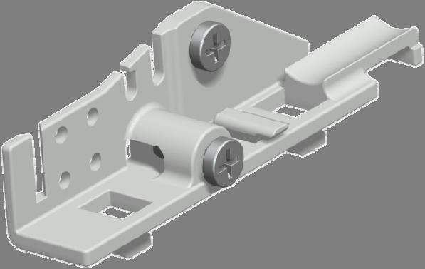 They are secured to the unit using four fixing screws. For a U shelf one set of brackets is required.