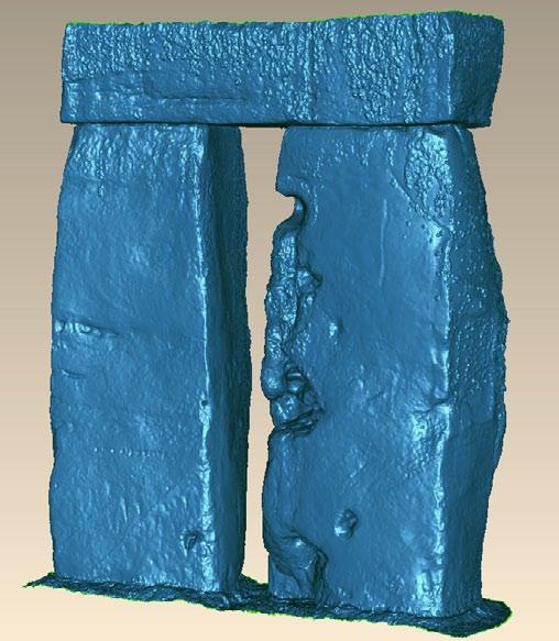 Geomagic Studio polygon mesh model of a pair of Stonehenge stones with their lintel, which were scanned at 1mm point resolution.