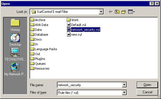 THE RULES ADMINISTRATOR Importing Rules 5 IMPORTING RULES You can import a.rul file containing E-mail Filter Rules.