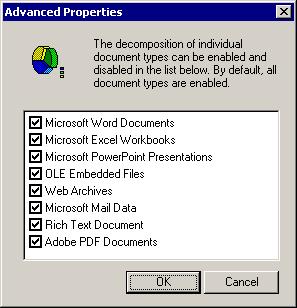 The System Options dialog box is displayed. 3 Select the Document Decomposition tab. 4 Click Advanced.