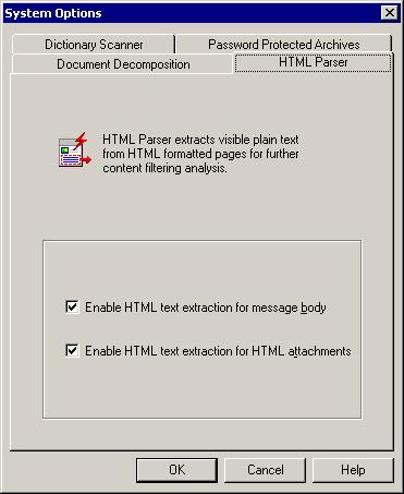 5 THE RULES ADMINISTRATOR Configuring the Rules Administrator To enable HTML parsing, follow Procedure 5-12.