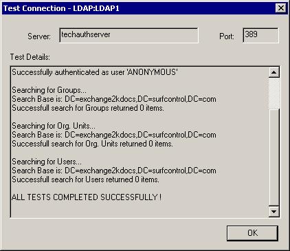 RULES OBJECTS From Users and Groups 6 When all three tests have been successful, a dialog box is displayed confirming that all the tests have been passed: Reverse Logic Select the Reverse logic check