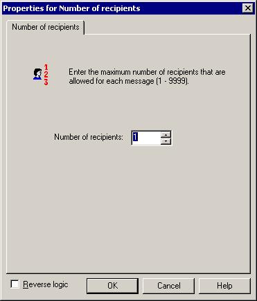 6 RULES OBJECTS Number of Recipients Object NUMBER OF RECIPIENTS OBJECT The Number of Recipients object limits the number of users that can receive any one e-mail.