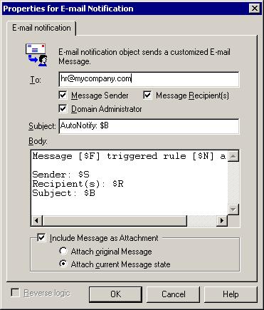RULES OBJECTS E-mail Notification Object 6 Procedure 6-38: Configuring the E-mail Notification object (Continued) Step Action 2 The Properties for E-mail Notification dialog box is displayed.
