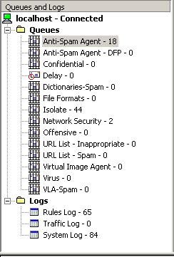 7 MESSAGE ADMINISTRATOR The Message Administrator Panels THE MESSAGE ADMINISTRATOR PANELS This section describes the four panels in the Message Administrator: Queues and Logs Message List Message