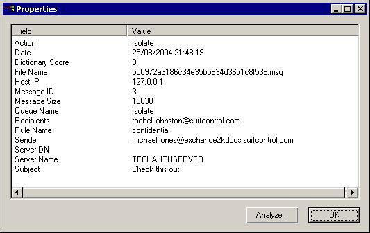 MESSAGE ADMINISTRATOR Working with Queues 7 Table 7-1 Message Toolbar Buttons (Continued) Submit the selected e-mail to SurfControl for inclusion in the Anti- Spam Agent database.