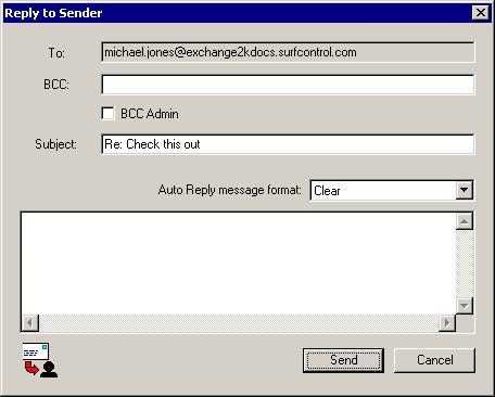 7 MESSAGE ADMINISTRATOR Working with Queues REPLYING TO THE SENDER OF AN E-MAIL To reply to the sender of an e-mail, follow Procedure 7-9: Procedure 7-9: Replying to the sender of an e-mail Step
