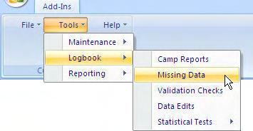 The Tools menu is accessible at the top of the screen, which provides more advanced data management functions.