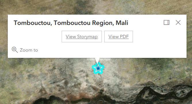 map as a PDF (recommended for slower internet connections) - When you click the View Storymap option, a pop-up will ask for credentials.