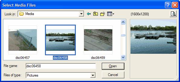 processing, or when you click, the Select Media Files dialog opens.