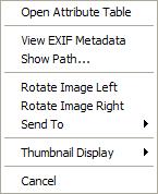Thumbnail views of the images will be displayed. Right-click on a thumbnail to view a shortcut menu (see below). Filter how thumbnails are displayed, and locate pictures.