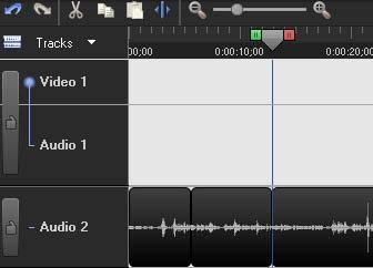 Click the blue split tool to split the audio track at the play head s location. 1 3.