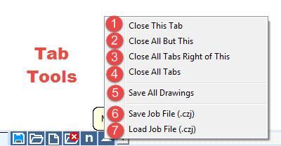 8) Bring up the Tab Tools. Tab Tools 1) Close the current tab. 2) Close all of the tabs except the current tab. 3) Close all the tabs to the right of the current tab.