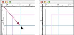 Ruler Guides Page Guide - Drag your pointer from a horizontal/ vertical ruler to your desired location Spread Guide - Drag in the pasteboard / Ctrl+ drag / Double click at the desired position on the