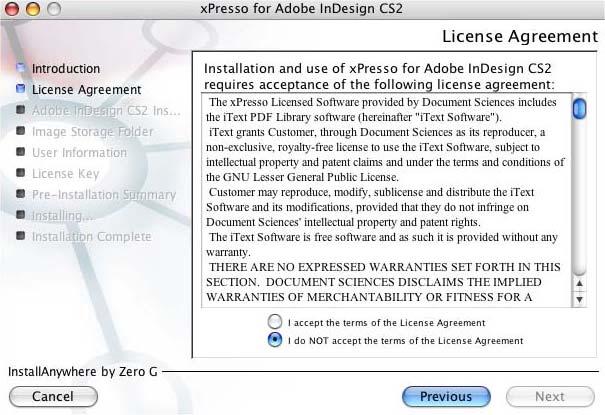 The second license agreement page requires that you accept the Multivalent Software license agreement to continue with the installation. 6.