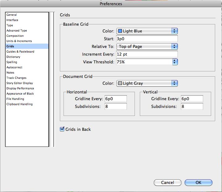 SET PREFERENCES Choose InDesign > Preferences > General (Mac) or Edit > Preferences > General (Windows) to modify default settings Click an option in the list on the left to display and