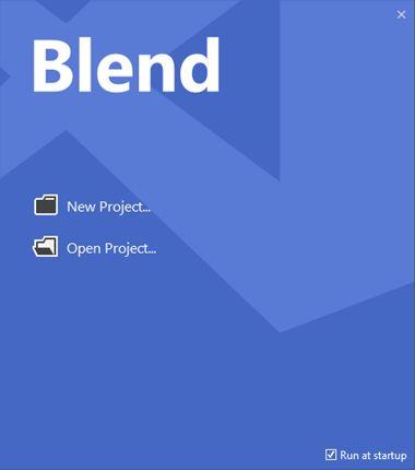 Ways to start a Project in Blend 1.
