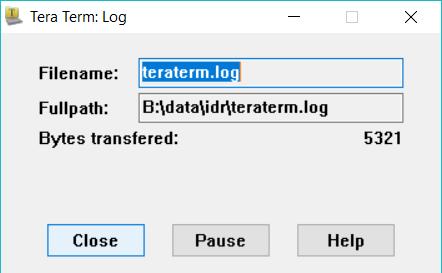 3. Read History Extraction To extract the memory content from the reader, create a terminal log in TeraTerm by selecting File Log.