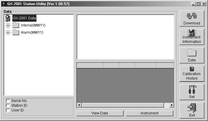 Viewing Interval and Alarm Data To view interval and alarm data, click the Data button on the Download window. The Data window displays.