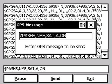 The NO DATA message may also appear if the GPS data are received correctly, but the GPS receiver was set to send data with a time interval longer than 7 seconds.
