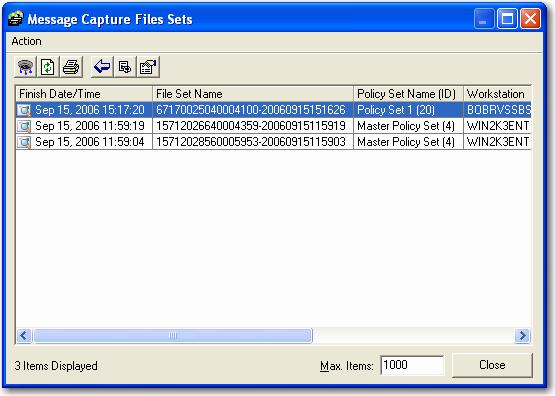Chapter 4 Entity Administration 2. Double-click on Message Capture File Sets.