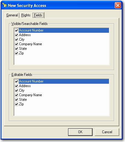 Chapter 5 - Project Administration 7. Select the Fields tab to limit index field access for the selected users and groups.