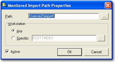 Chapter 12 Global Administration Editing an Existing Monitored Import Path To edit an existing monitored import path: 1.