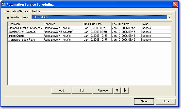 Chapter 12 Global Administration Configuring Automation Service Scheduling To configure automation service scheduling: 1.