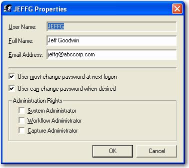 Chapter 4 Entity Administration Editing an Existing User To edit an existing user: 1. From the PaperVision Administration Console, select the entity. Then expand General Security System Users.