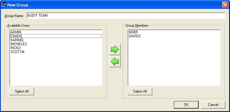 Chapter 4 Entity Administration 2. Select the New button on the toolbar or right click on System Groups and select New Group from the menu. The New Group screen is displayed.