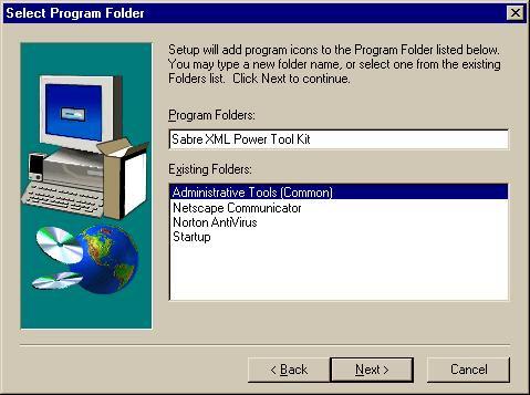 7. The Select Program Folder dialog box