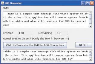 Figure 5.15 Sample Run of the SMS Generator Application Change the properties of the components so that the form looks exactly like the one displayed in Figure 5.15. The next step is to associate code with both the buttons.