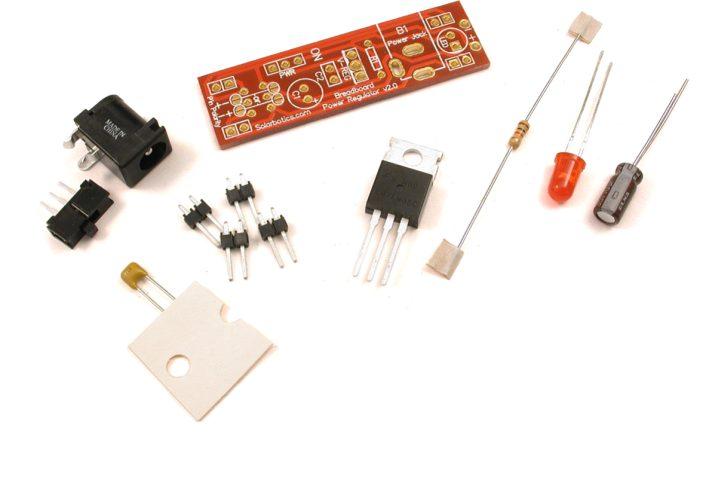 Parts List Printed Circuit Board (PCB) R1-1k Resistor Barrel Jack Power Switch C2-0.1µF Capacitor Pin Headers (x 4) 5V Regulator Power LED 1 x Printed Circuit Board (v2.2 is a bit different from 2.