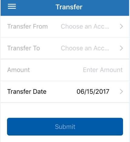6. Select Submit. A confirmation screen appears. The confirmation screen shows the business day that the transfer is processed.