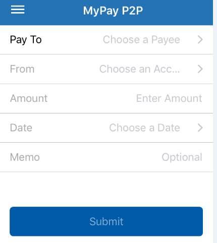 6. Select Submit. A payment confirmation screen appears after you have completed a successful payment. Adding a Person to P2P 1.
