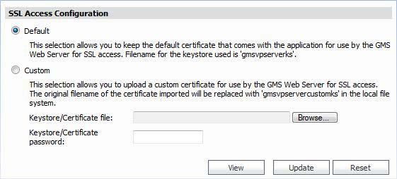 To configure SSL access: 1 Navigate to the Deployment > Settings page under SSL Access Configuration section.