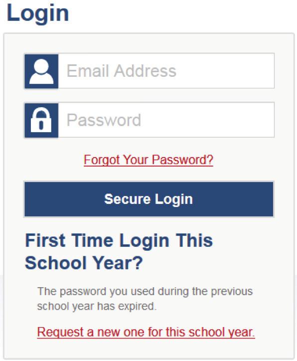 Click on the TIDE card. The TIDE login page appears. 3. On the login page, under First Time Login This School Year?, click the Request a new one for this school year link.