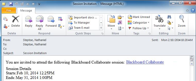 generating a link (session invitation) and sending the link to the guest by email.