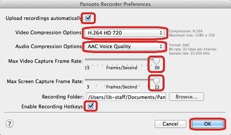 5. Click on Create New Recording button. 6. In the new window that opens: a.