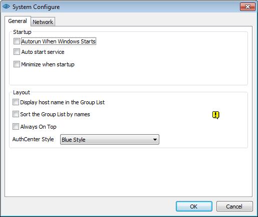 9.4.5 System Settings General Settings To access this dialog box, click the Configure button main window and select the General tab.