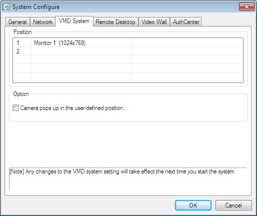 10 System Configuration 10.3 VMD System Settings To access this dialog box, click the Configure button (No. 1, Figure 1-2) and select the VMD System tab.