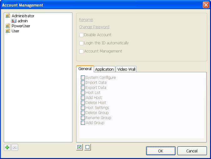 10 System Configuration 10.7 Account Management You can establish multiple accounts of different access rights.