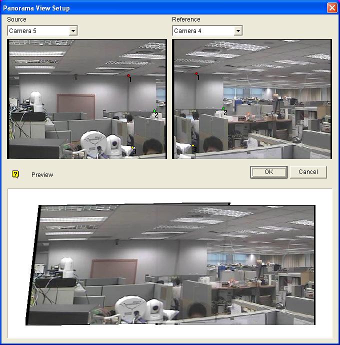 3 Live Video 3.3.1 Creating a Panorama View To connect camera views with overlapped areas, follow the steps in Using Images with Overlapped Areas.