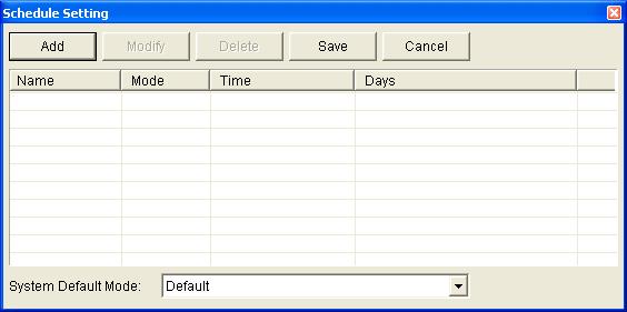 7 I/O Central Panel 7.7.2 Creating a Mode Schedule Define the times and days you like the panel to switch modes. 1. On the panel toolbar, click the Configure button (No.